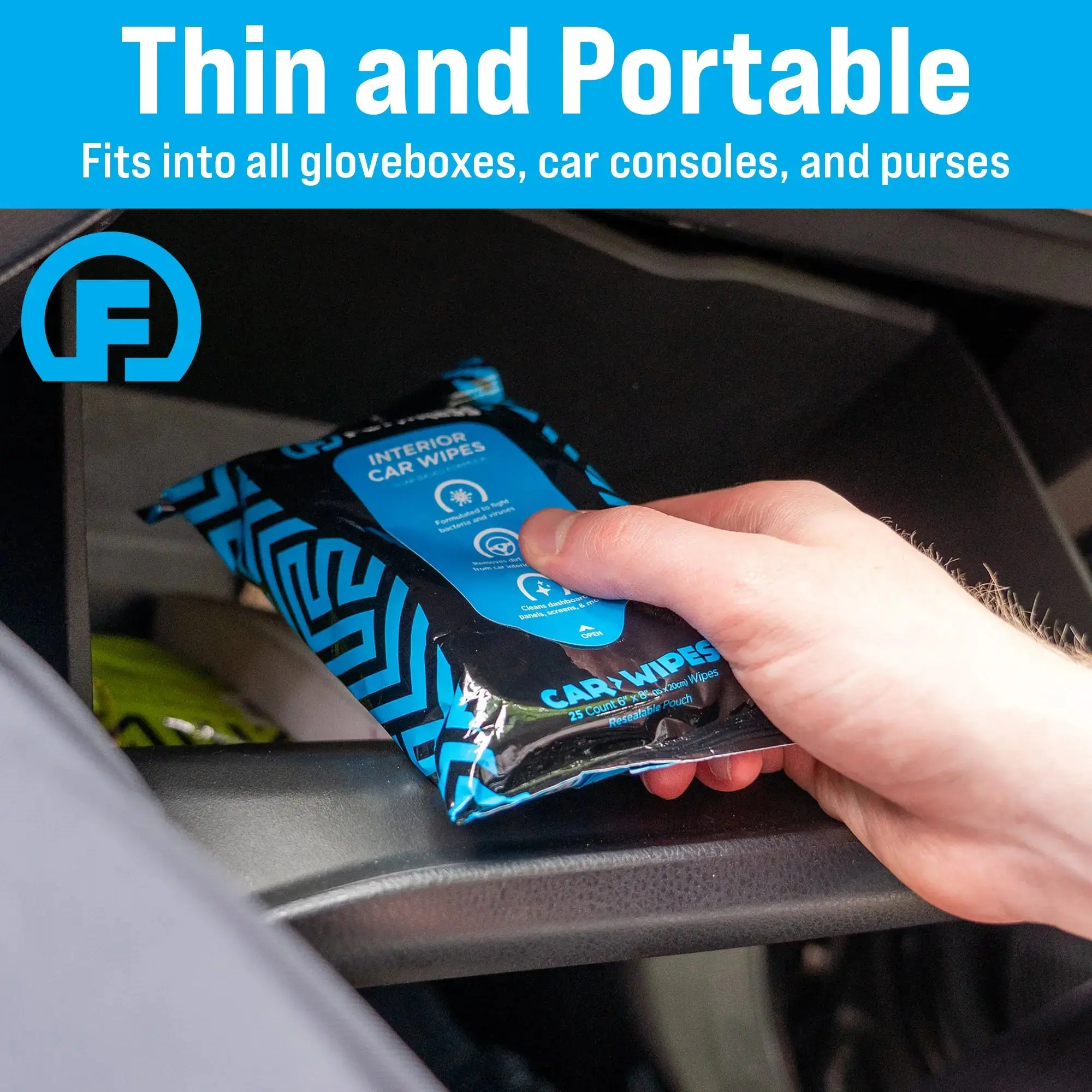 Car Wipes (25 ct.) To-Go Cleaning Wipes for Car Interiors - Image 5